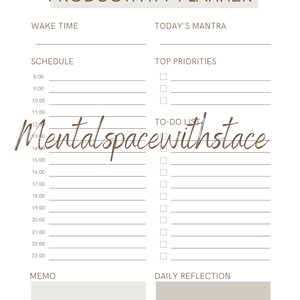 Minimalistic Daily Planner