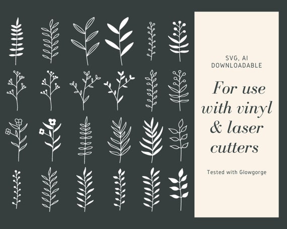 Glowforge Branch Engraving Bundle: 24 Digital Designs for Laser Engraving