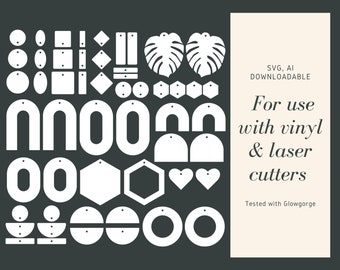 20+ Glowforge Earring Bundle - Ready-to-Cut SVG & AI Files, Quick and Easy, Cute Boho Designs for Laser and Vinyl Cutters, Digital Download