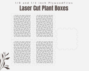 Glowforge, xTool, WeCreat Plant Boxes | Laser Cut | SVG | AI | Downloadable Files