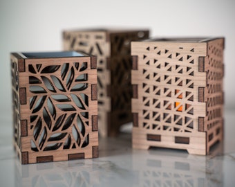 Laser Tea Light Holder Bundle | Laser Cut | SVG | AI | PDF | Downloadable Files