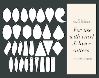 Glowforge Earring Bundle: 30 Unique Digital Designs for Laser Cutting