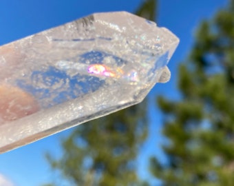 Colombian Blue Smoke Rare* Rainbow Manifestor Crystal from Santander, Colombia