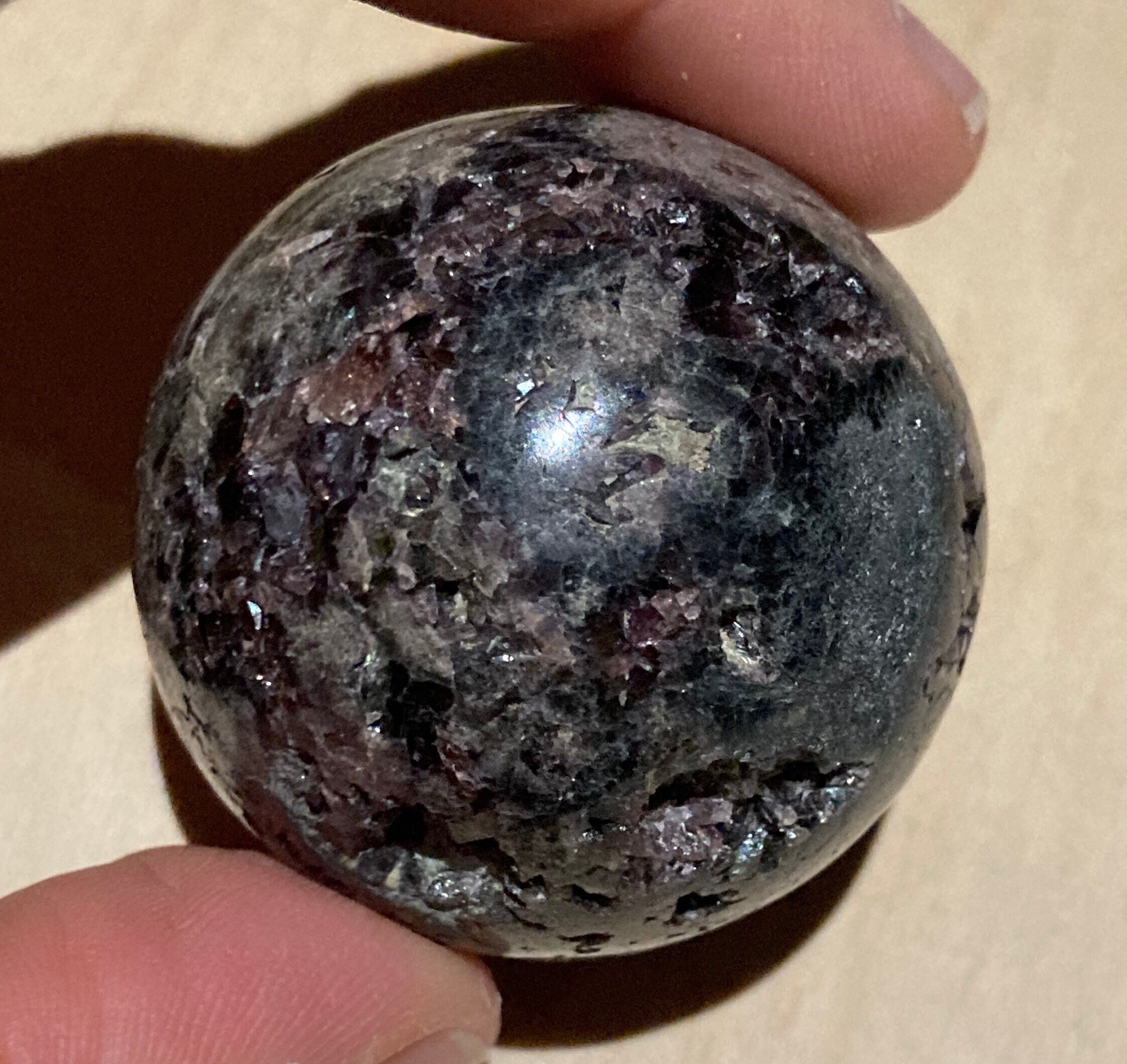 Axinite Crystalline Sphere Peru 40mm With Matrix. Lots of Sparkle ...