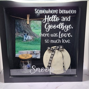 Personalized Pet memorial shadowbox, extra deep shadow box, pet memorial gift, pet loss, dog memorial, Personalized pet loss gift