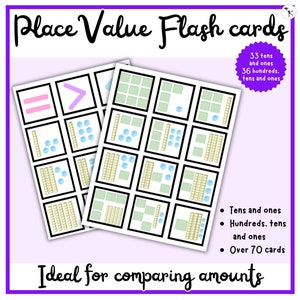 Printable Place Value Flash Cards for Kids, Math Activities, Educational Curriculum, Montessori Resources