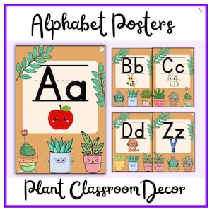 Schede didattiche ABC, poster stampabili con decorazioni dell'alfabeto per l'esposizione in classe