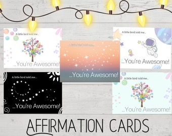 Affirmation cards printable: positive affirmations; printable flashcards; growth mindset; printable encouragement cards; printable notecards