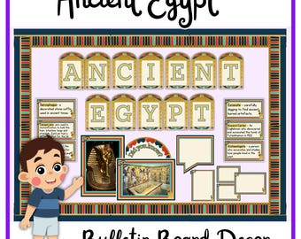Ancient Egyptian Classroom Printables display with Hieroglyphics & Pyramids