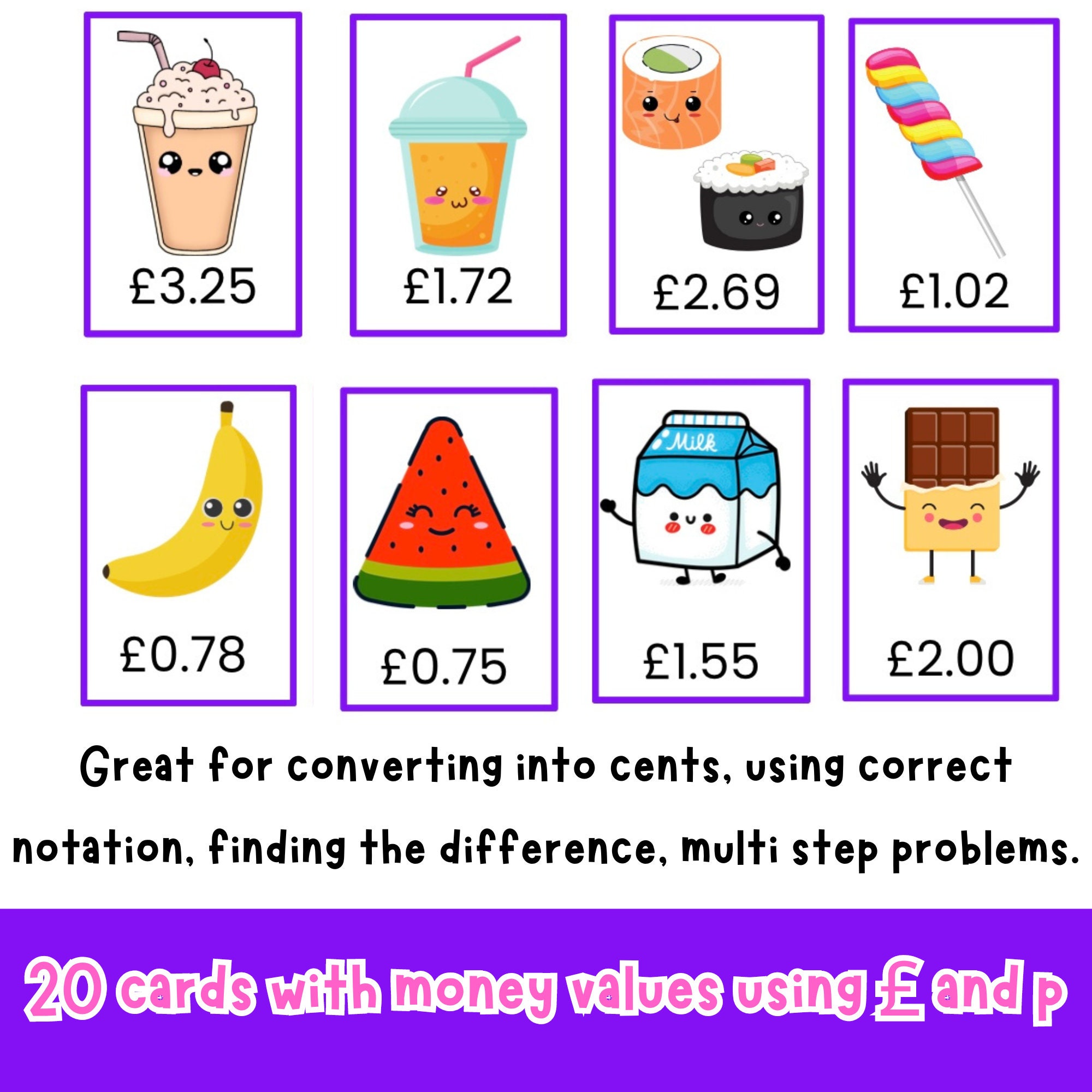 Learning Money: Math Printable Printable Flashcards for Kids Money ...
