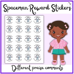 Spaceman teacher reward stickers