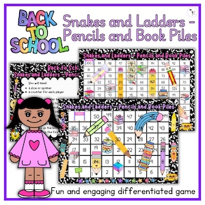 Educational Snakes and Ladders: Math and Social Skills Game for Kindergarten to 2nd Grade