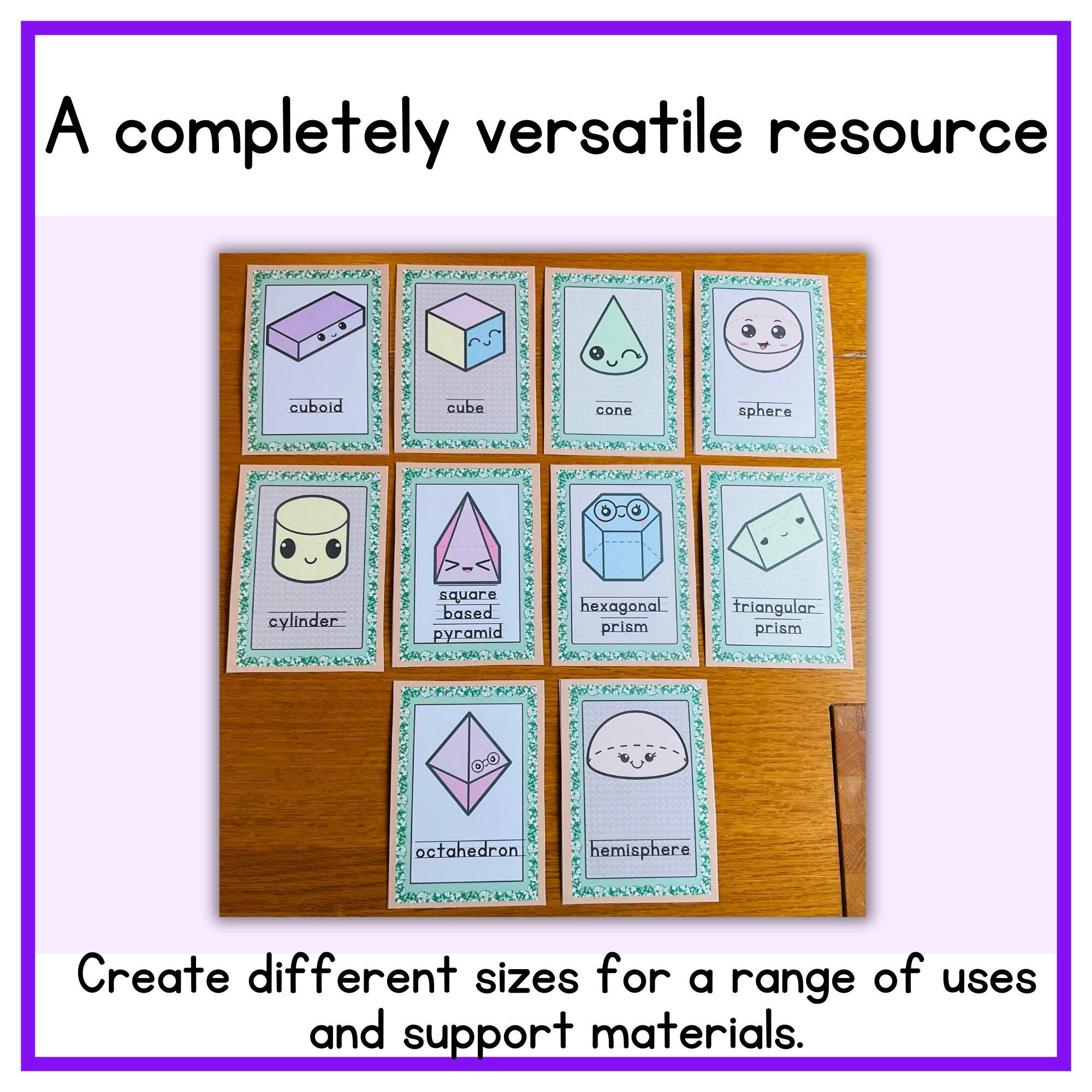 Editable 2D and 3D Shape Posters Elementary Math Learning Resources for ...