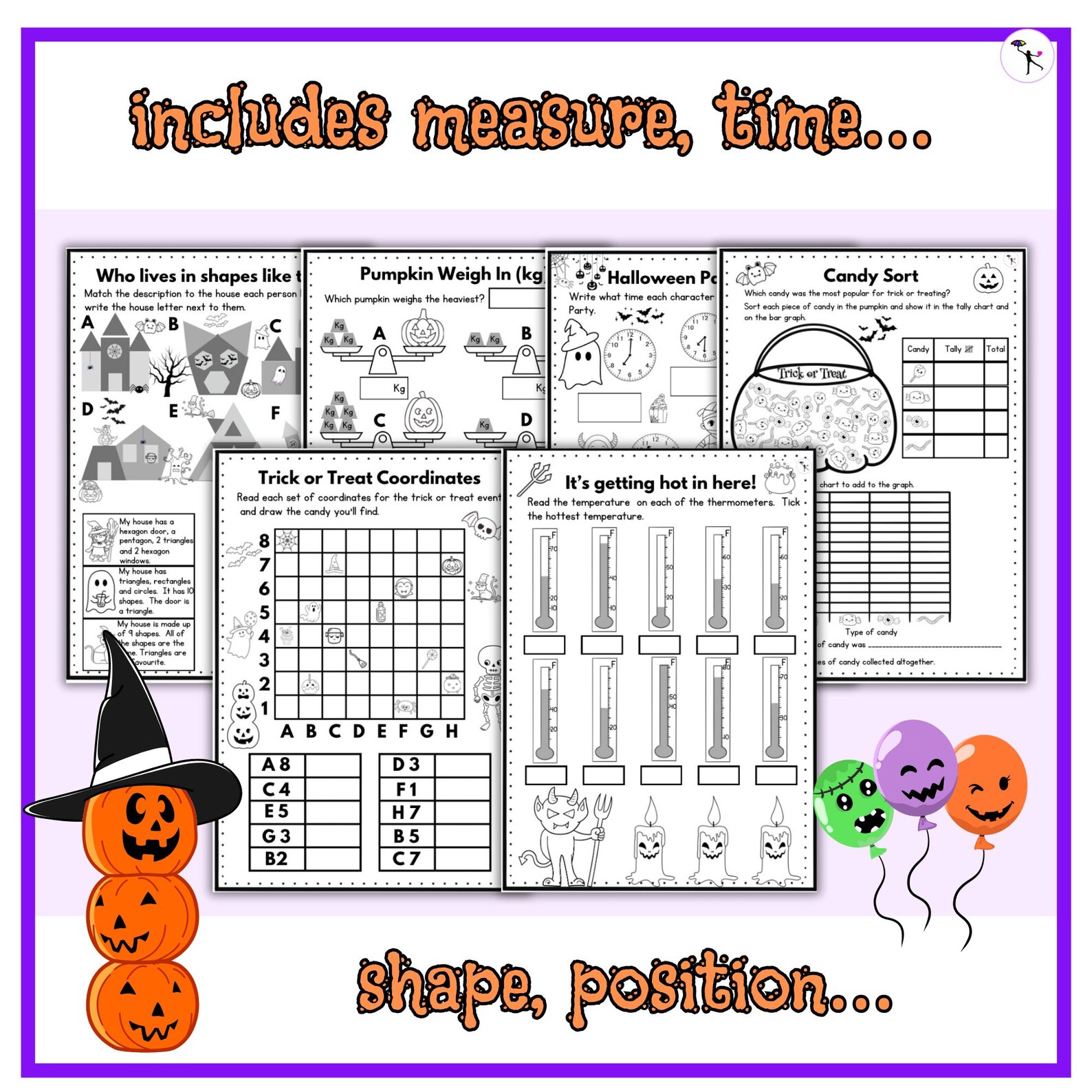 2nd Grade Halloween Math Worksheets No Prep Activities for Kids - Etsy