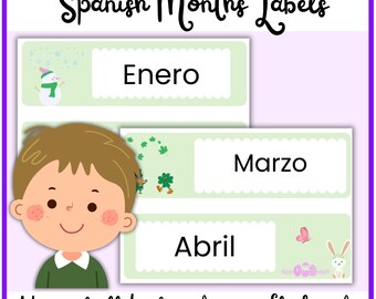 Spanish Months of the Year Rainbow Themed Classroom Printable - Los ...