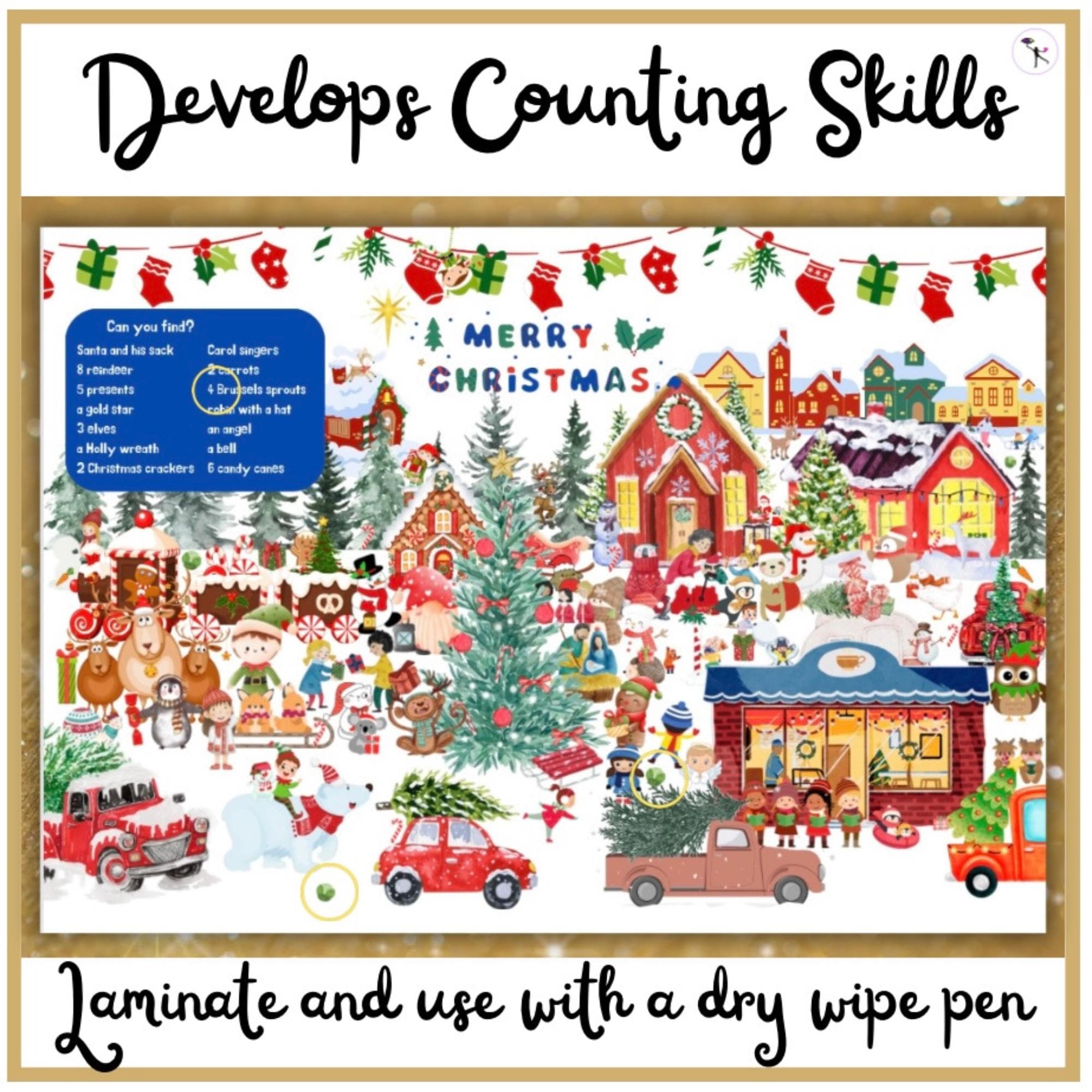 festive search and find christmas printable for kids - engaging