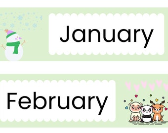 Digital months of the year English