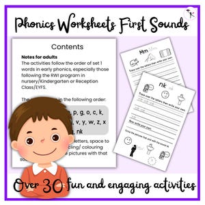 Phonics Letter Tracing Worksheets for Early Reading and Kindergarten Activities