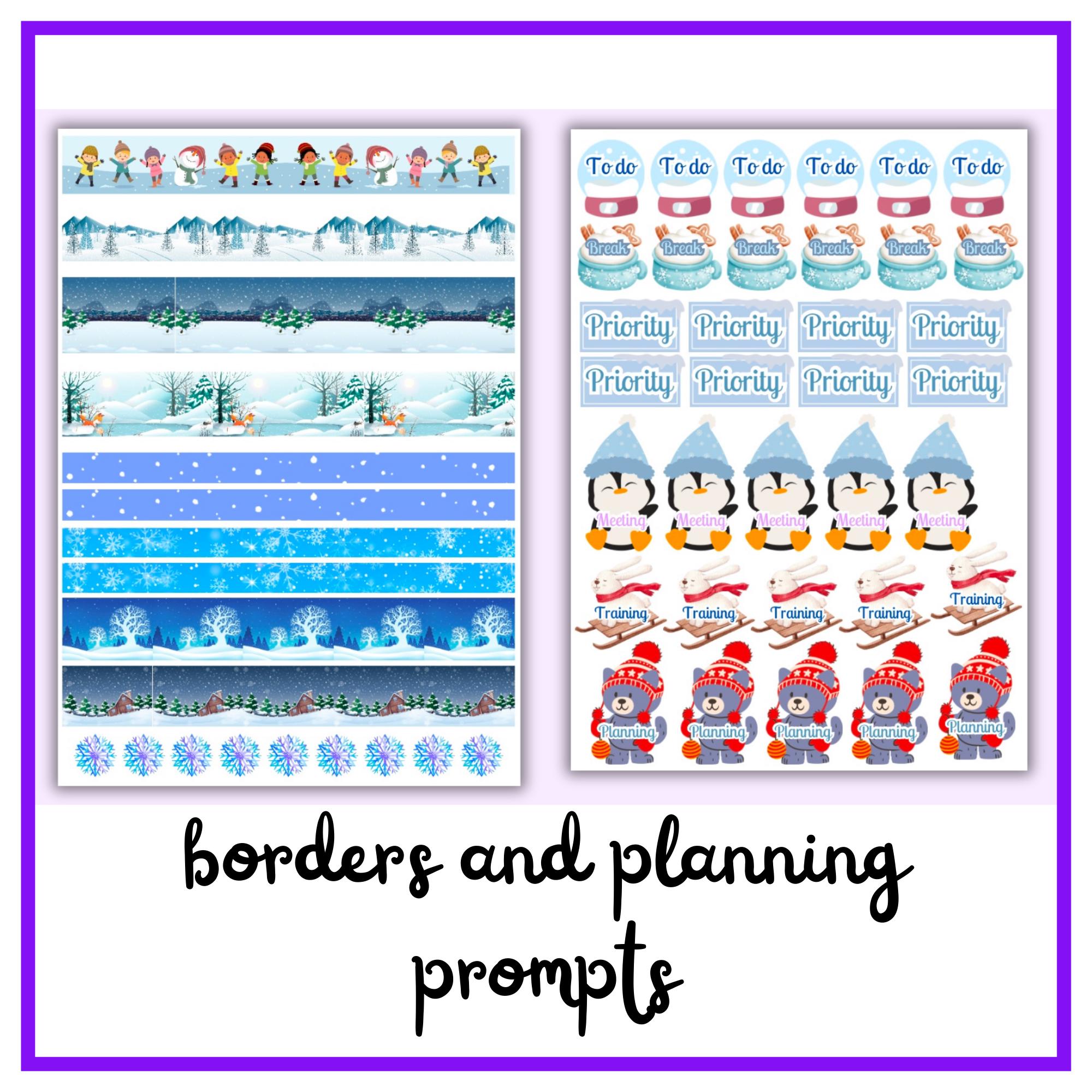 January Bullet Journal Stickers: Winter Monthly Planner & Organizer ...