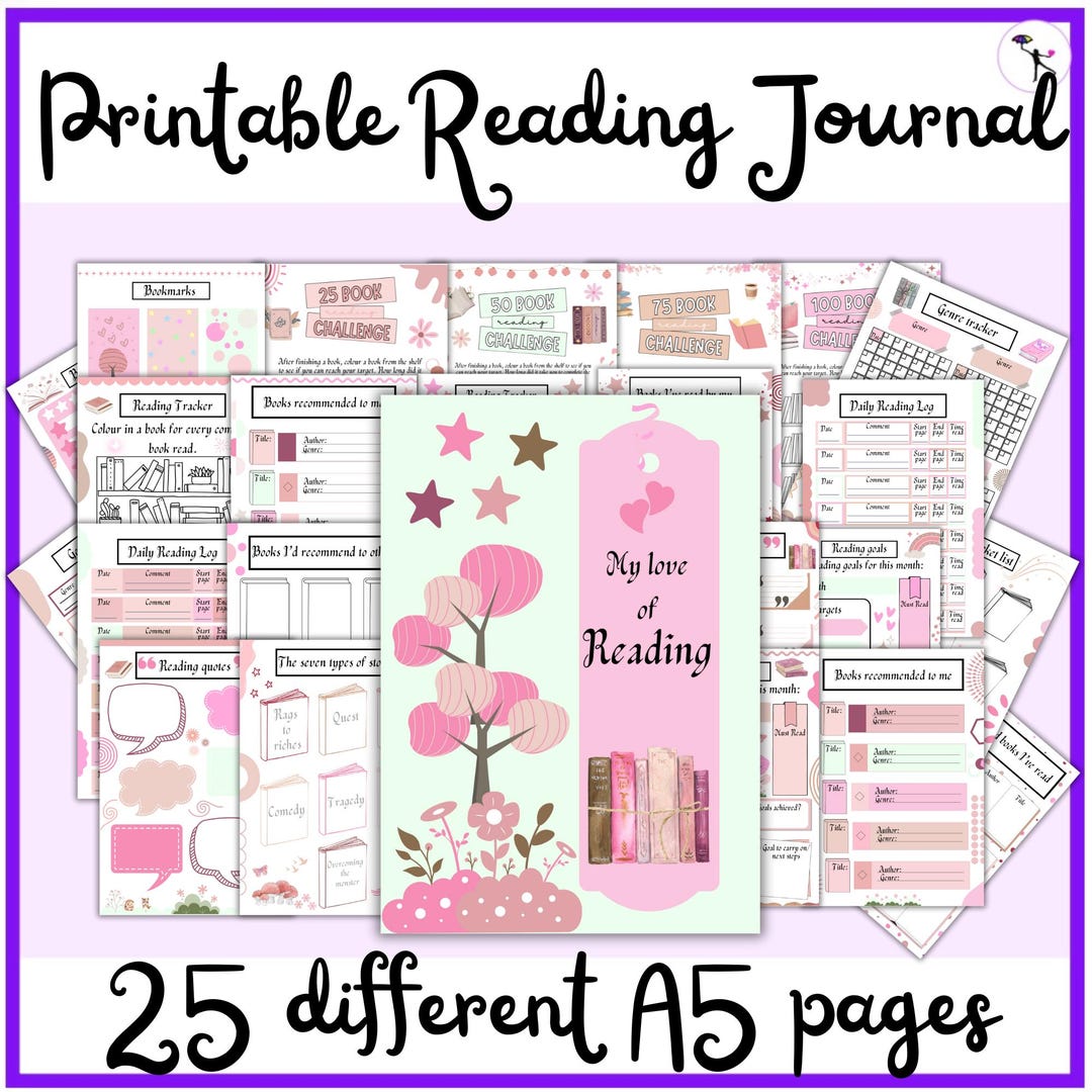 Printable Reading Journal for Book Lovers to Track Reading Experiences ...