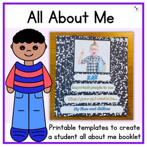 All About Me Printable Booklet for Primary and Elementary Students and Teachers