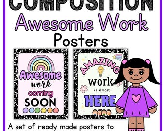 Inspiring Composition Notebook Classroom Posters: Motivational Bulletin Board Display for Teachers & Students