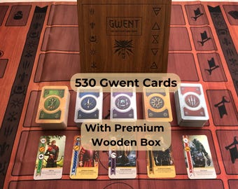 Gwent 530 Cards, All 5 Decks, With Wooden Box - for The Witcher lovers