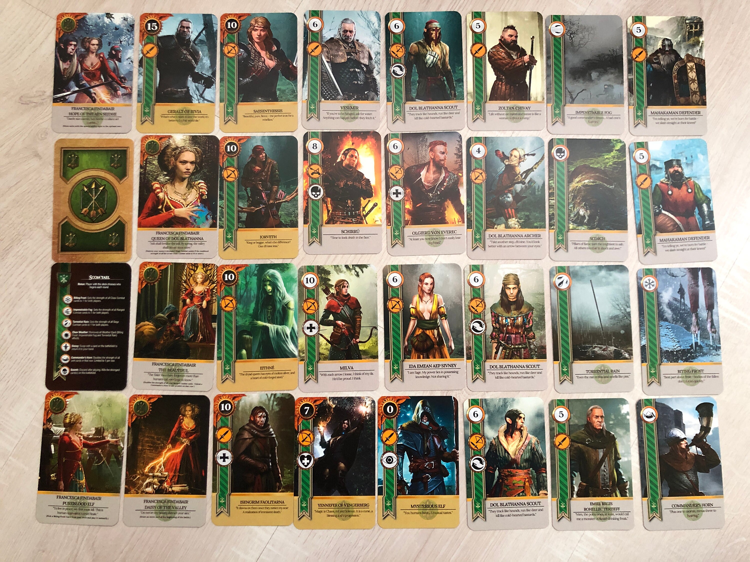 all rare gwent cards 429 Premium for the Witcher English Full Complete Set 5 Decks + Gameboard Game Board Gwynt New in Box With Geralt Graphics Gwent 530 Cards, All 5