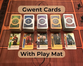 Gwent 530 cartas, 5 mazos con tapete de juego - para los amantes de The Witcher