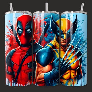 copo de metal de 20 onças do Deadpool e do Wolverine
