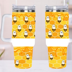Cute Bee Halloween 40oz Tumbler Wrap, Halloween Sublimation Tumbler Wrap, Boo Bee Halloween Tumblers Png, 40oz Quencher Tumbler Wrap
