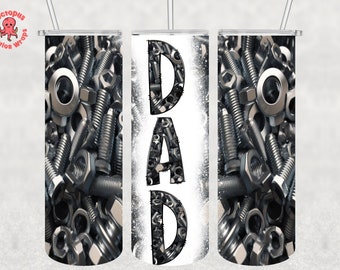 Mechanic Dad 20oz Tumbler Wrap, Fathers Day Sublimation Designs PNG, Dad Tumbler Design, Seamless Tumbler, Best Dad Ever