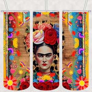 Mexican Floral Tumbler, Mexican Tumbler Wrap Designs - Skinny Tumbler 20oz Design