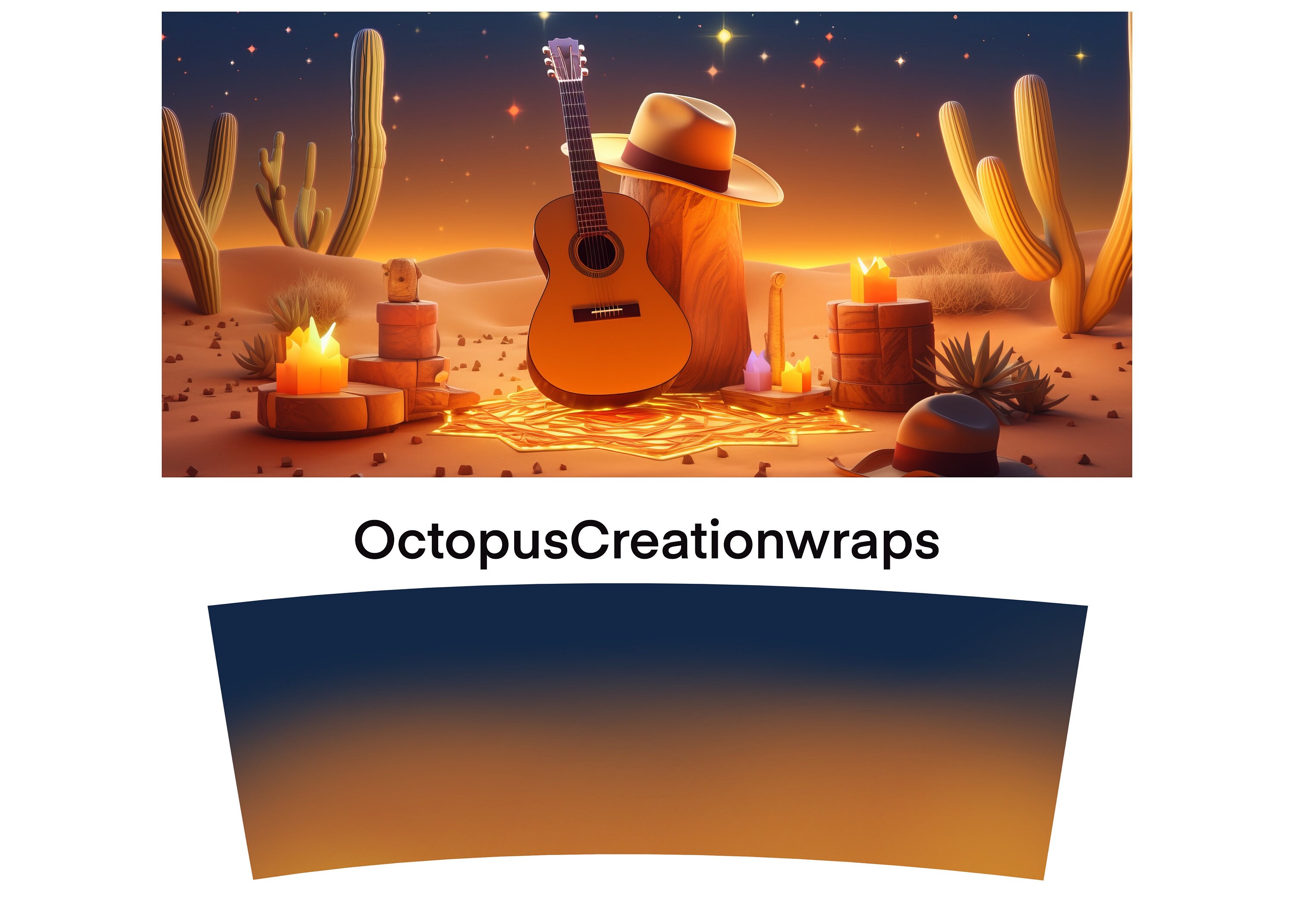 Western Guitar Desert 40oz Quencher Tumbler Wrap Quencher PNG Tumbler ...