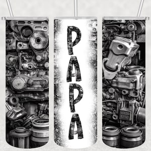 Papa Motor Becher Wrap, 3D Png, 20 Unzen Skinny Tumbler Sublimation Design, digitaler Download, gerade und konisch Tumbler Wrap PNG