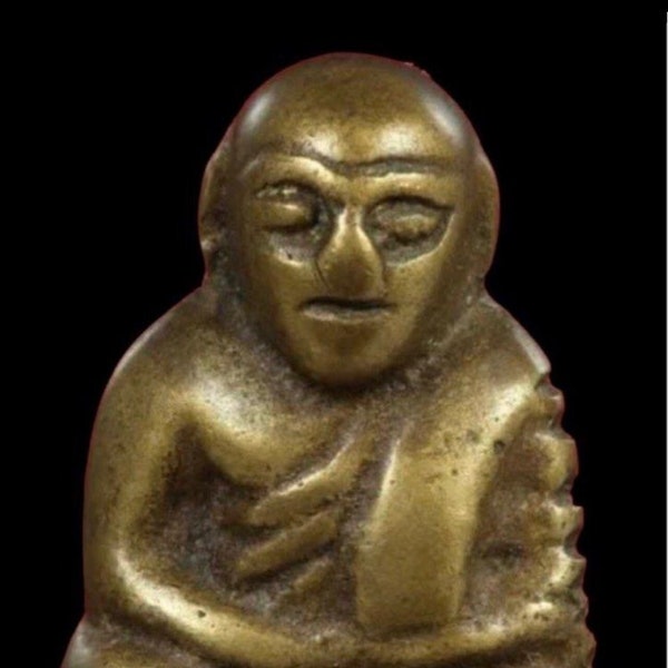 Thai amulet Antique Lp Ngern Roop Lor Na Nok Hook Pim Owl Taprachan Card Archan Jai Lp Ngern Direct Disciple Wat BangKlan B.E.2472 C.E.1929