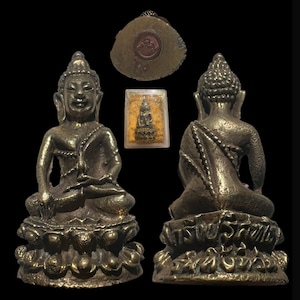 Thailändisches Lanna-Amulett, Phra-Kring-Meister LP Koon Paritsuttho aus der Provinz BahnRai Nakhon Ratchasima, Jahr n. Chr. 1993 n. Chr. 2536