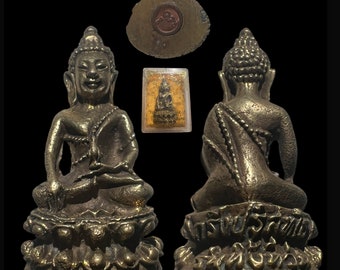 Thailändisches Lanna-Amulett, Phra-Kring-Meister LP Koon Paritsuttho aus der Provinz BahnRai Nakhon Ratchasima, Jahr n. Chr. 1993 n. Chr. 2536