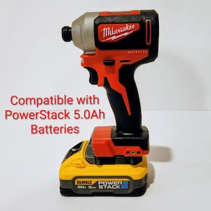 Indestructible DeWalt 20v Max Low Profile Battery Adapter for Milwaukee M18 18v tools - PowerStack Version