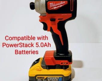 Heavy Duty DeWalt 20v Max Low Profile Battery Adapter for Milwaukee M18 18v tools - PowerStack Version