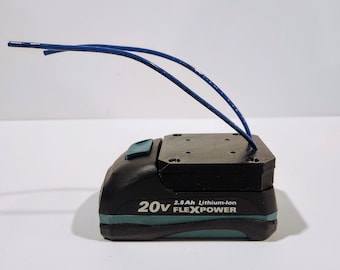 Heavy Duty Power Source Adapter Dock for Masterforce 20v Battery - Adjustable Wire Position - 12 AWG