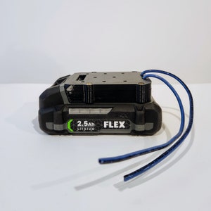 Indestructible Power Source Adapter Dock for Flex 24v Battery - Adjustable Wire Position - 12 AWG