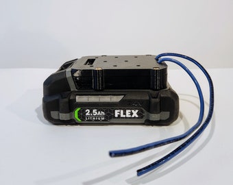 Indestructible Power Source Adapter Dock for Flex 24v Battery - Adjustable Wire Position - 12 AWG