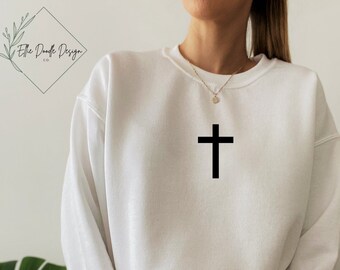 Cross Sweatshirt | Gift | Christian | Comfy Sweatshirt | Mom | Sweater | Cozy | Mom Gift | Teacher Gift