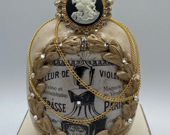 Decorative Altered Vase Fleur De Violet Paris