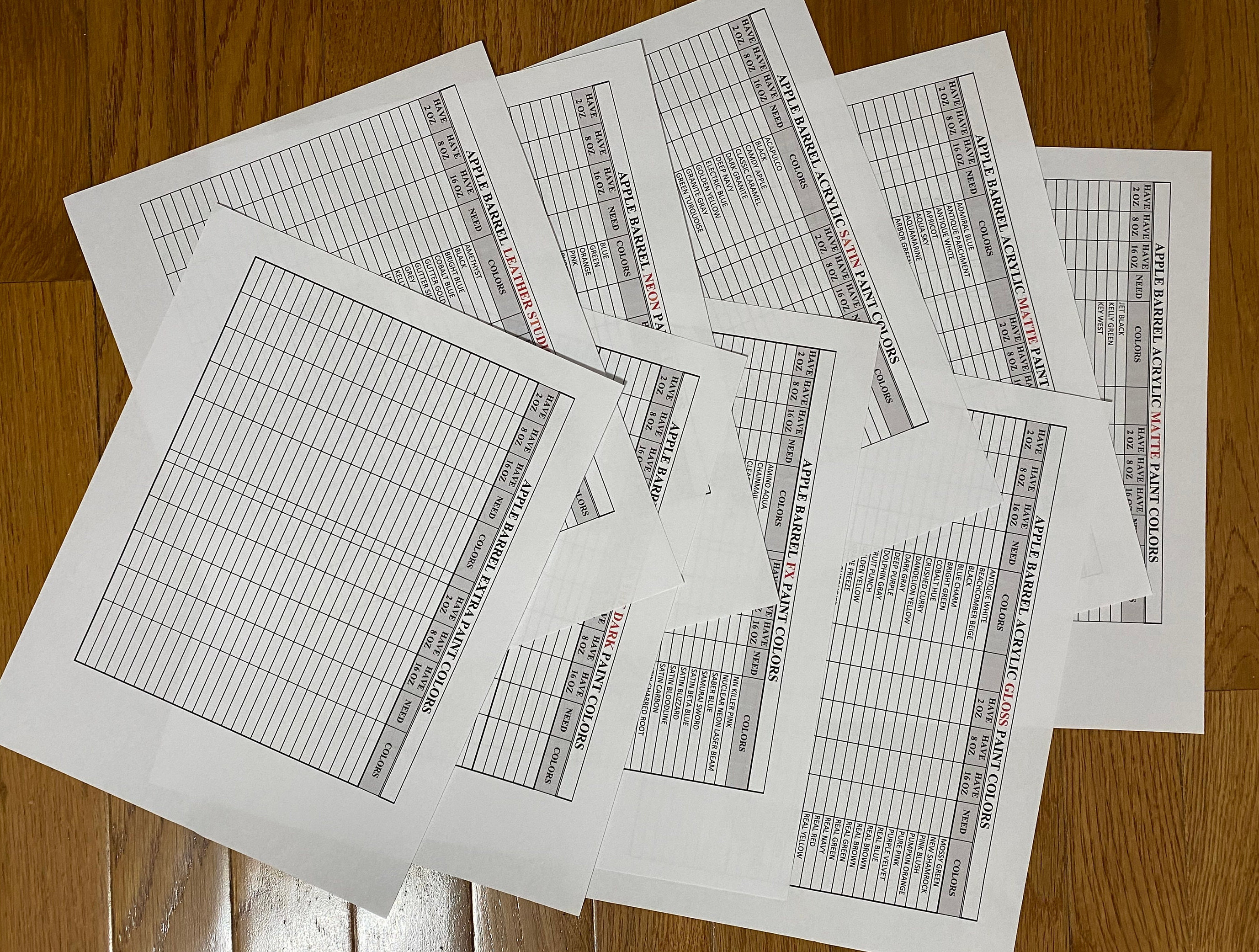 Apple Barrel Acrylic Paint Color Chart Download Editable Excel