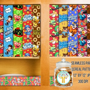 Printable Seamless Cereal Design Paper Pattern Digital Print INSTANT download 11 Designs For Clothing, Bedding, Room Decor, and More