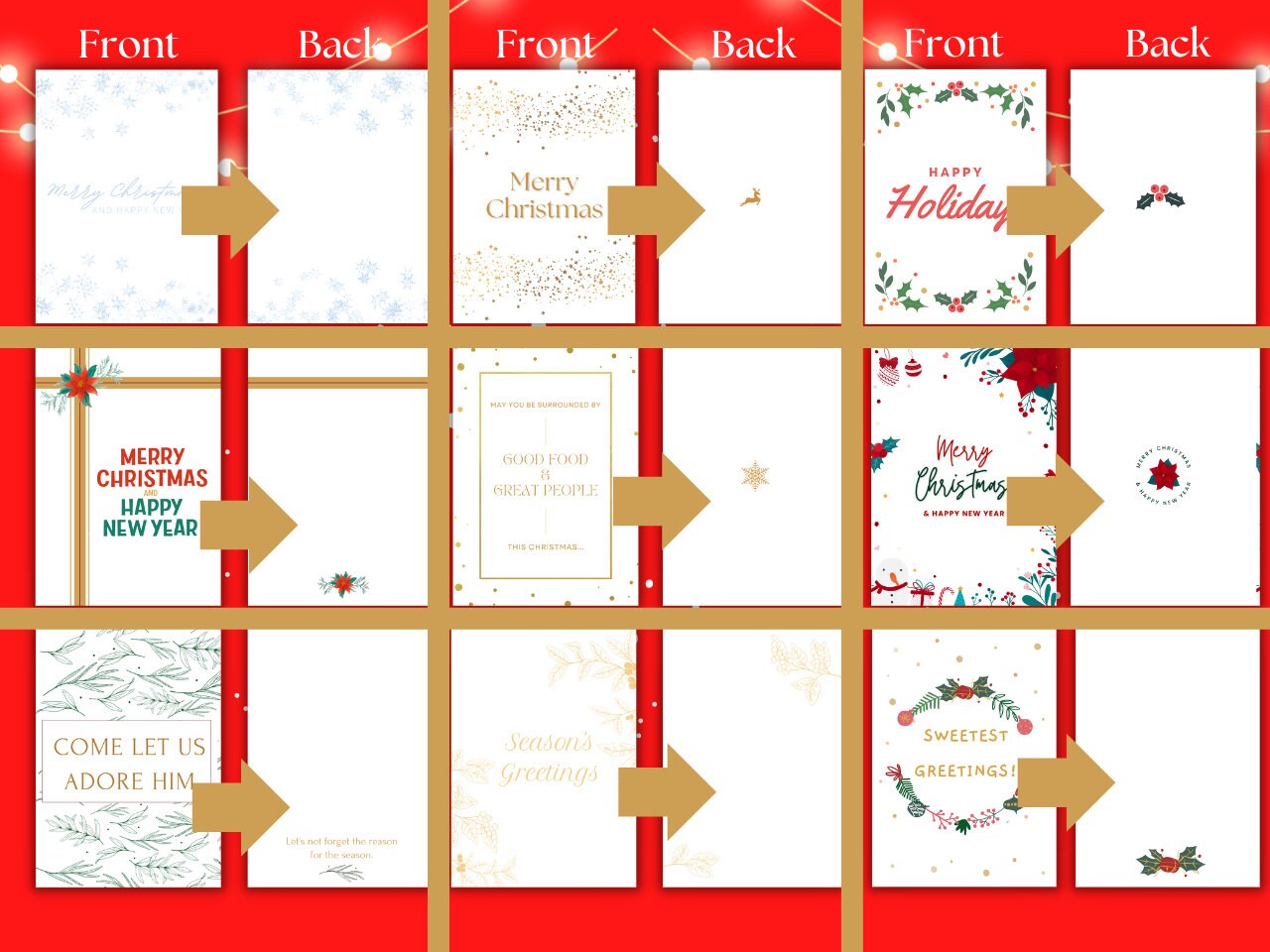 Family and Friends Printable Christmas Cards 20 Beautiful - Etsy