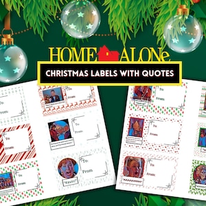 Home Alone Movie Christmas Printable Gift Labels 35 Gift Tags with 35 Unique images with Movie Quote (INSTANT) Download