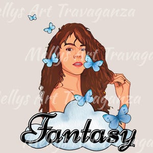 Mariah Carey &quot;Fantasy&quot; 90s Clipart Shirt Sublimation Digital Download PNG Design INSTANT Download